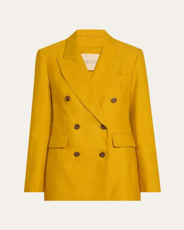 Laurence Silk Double-Breasted Blazer